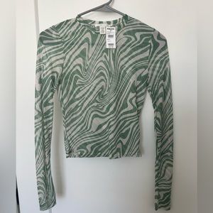 FULL TILT Swirl Womens Green Mesh Tee size Small